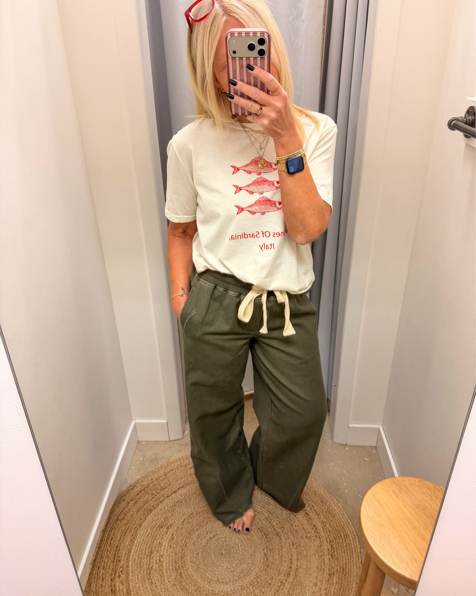 Comfy pull on pants with drawstring waist. Paired it back with a sardine tshirt  

#LTKTravel #LTKOver40 #LTKootd