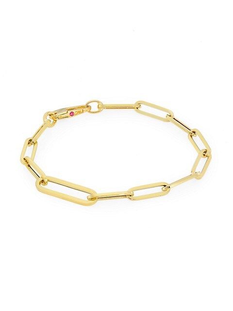 18K Yellow Gold Oval Paperclip Chain Bracelet | Saks Fifth Avenue