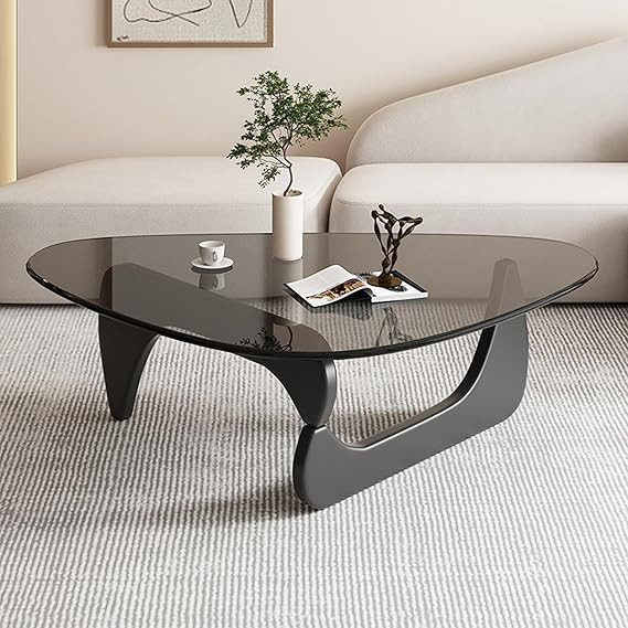loktch Triangle Coffee Tables for Living Room - Mid-Century Modern Coffee Table - Wood Base Trian... | Amazon (US)
