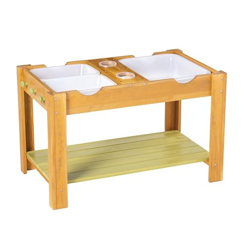 MindWare Sensory Sprouts Sensory Table - Sturdy Wood Table Includes 3 Sensory Bins, 2 Cups and 3 Hooks - Indoor/Outdoor Sensory Play for Kids Ages 3 and Up | Amazon (US)