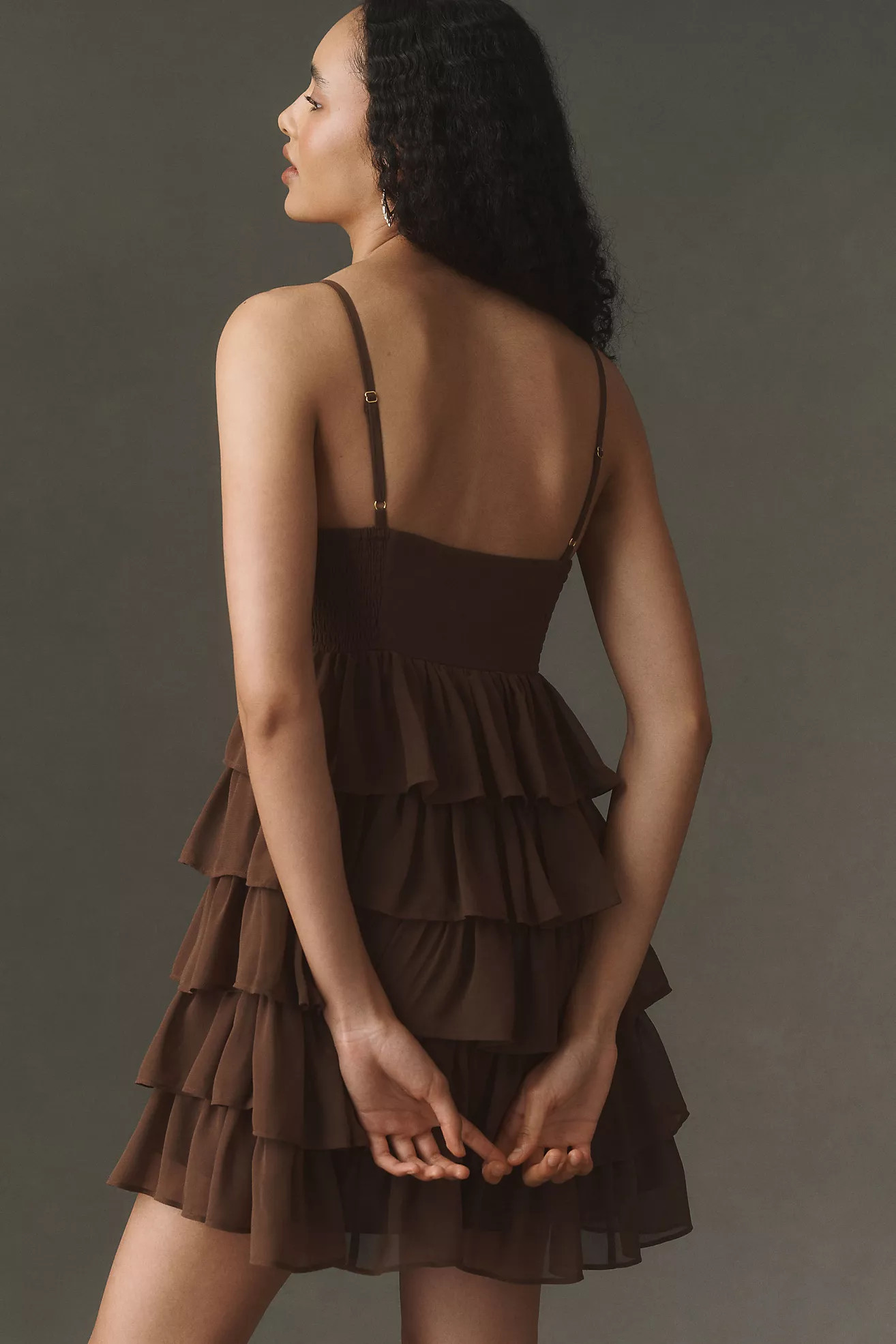BHLDN Crochet Ruffle Mini Dress | Anthropologie (US)