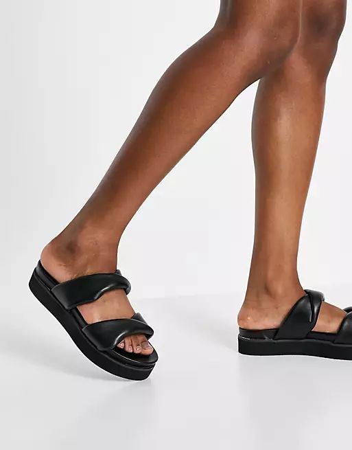 Simmi London Hemera mule flatform sandals in black | ASOS (Global)