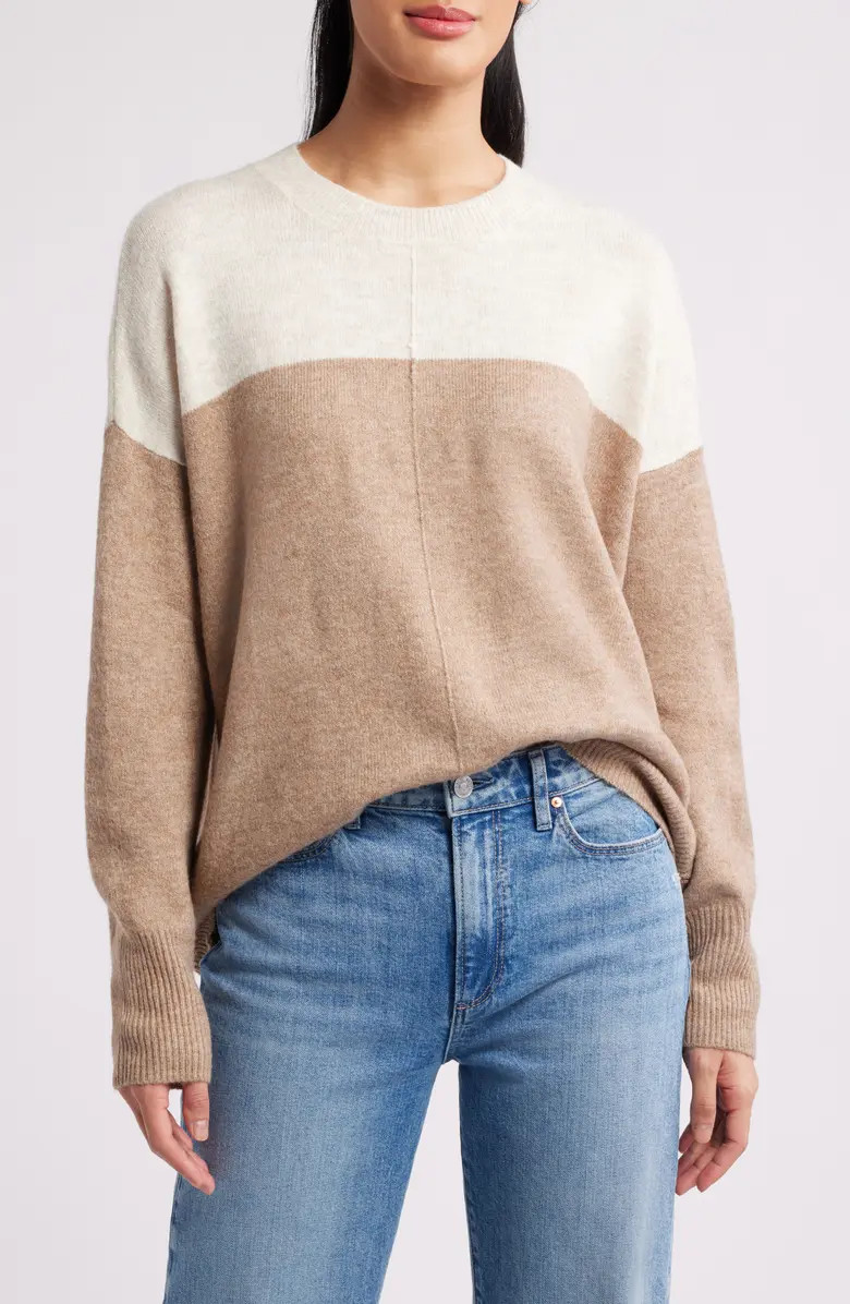 Extended Shoulder Colorblock Sweater | Nordstrom
