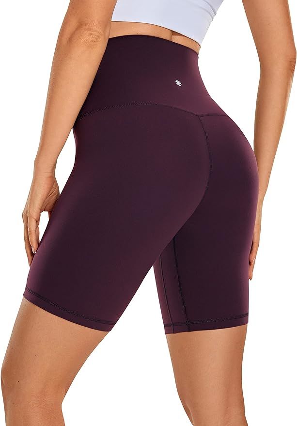 CRZ YOGA Women's Butterluxe Super High Waisted Biker Shorts 8 Inches - Over Belly Workout Yoga Sh... | Amazon (US)