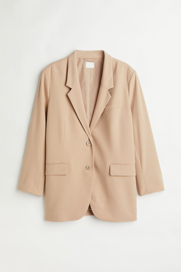 H&M+ Straight-cut Blazer - Beige - Ladies | H&M US | H&M (US + CA)
