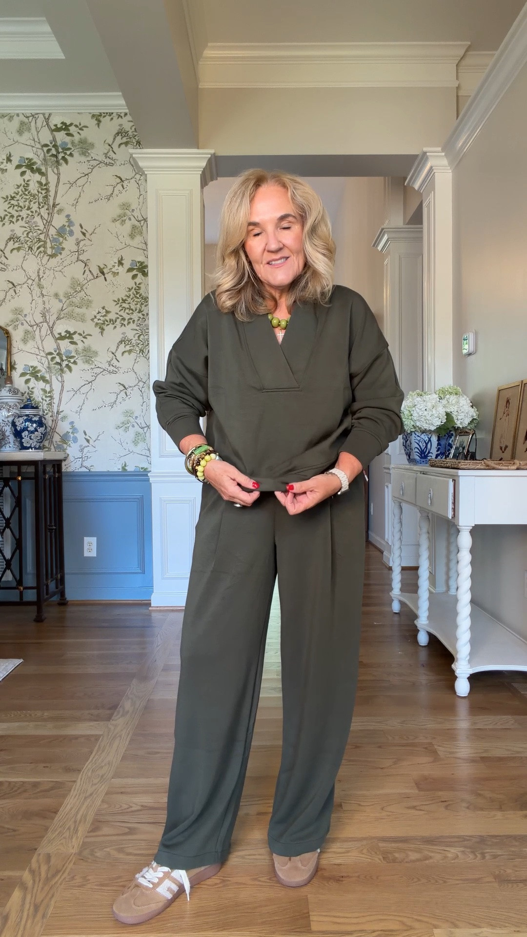 Use code LTK20 for 20% off your full priced spanx order 
These pants look like a trouser but feel like lounge. Love them! 
I wear a med in tops and dresses med petite in bottoms. I do size up in the wide leg air essentials sometimes.

#LTKOver40 #LTKTravel #LTKWorkwear

#LTKPetite