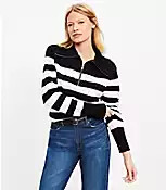 Striped Half Zip Sweater | LOFT