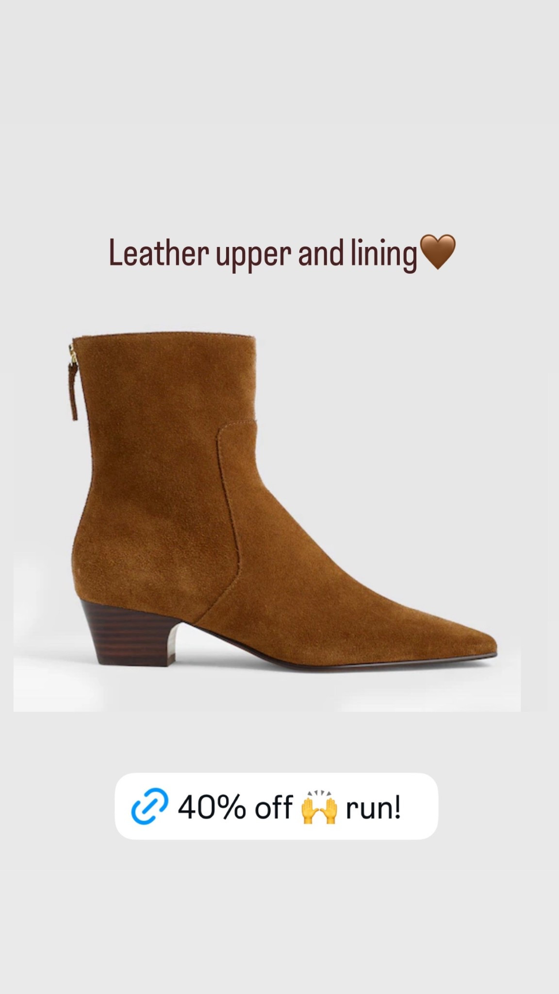 Camel cognac booties  leather upper and lining 

#LTKFindsUnder100 #LTKHoliday #LTKGiftGuide