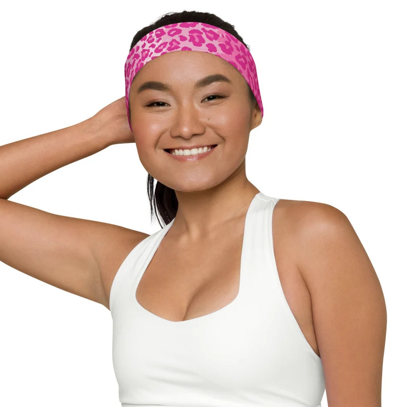 Betsey Hot Pink Leopard Print Headband to Match Our Line of Everyday, Yoga and Athletic Wear - Et... | Etsy (US)