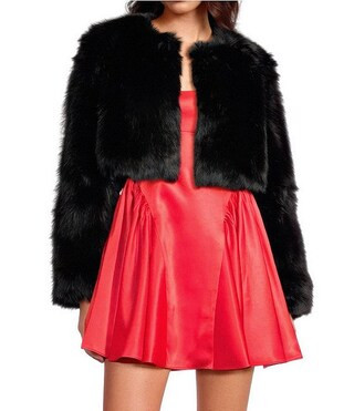 Gianni Bini Aria Faux Fur Long Sleeve Jacket | Dillard's | Dillard's