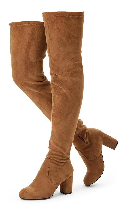 Vepose Women's Aria Thigh High Over The Knee Boots, Cute Suede Long Boots with High Heel and Inne... | Amazon (US)
