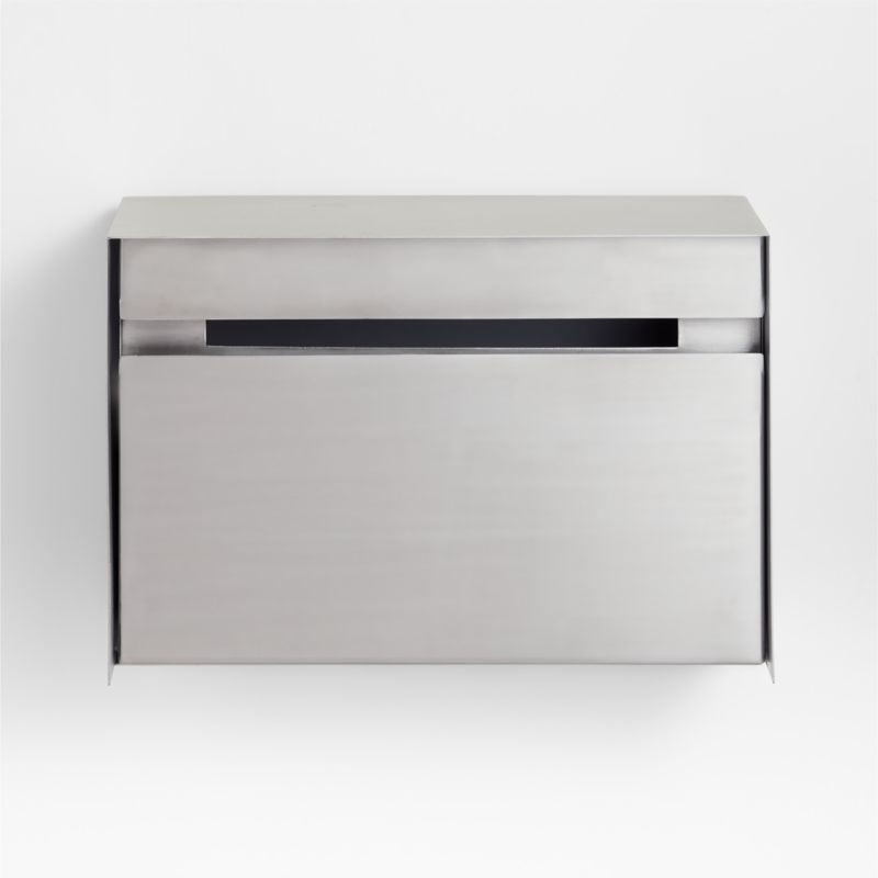 Brushed Nickel Modern Wall-Mount Mailbox + Reviews | Crate & Barrel | Crate & Barrel