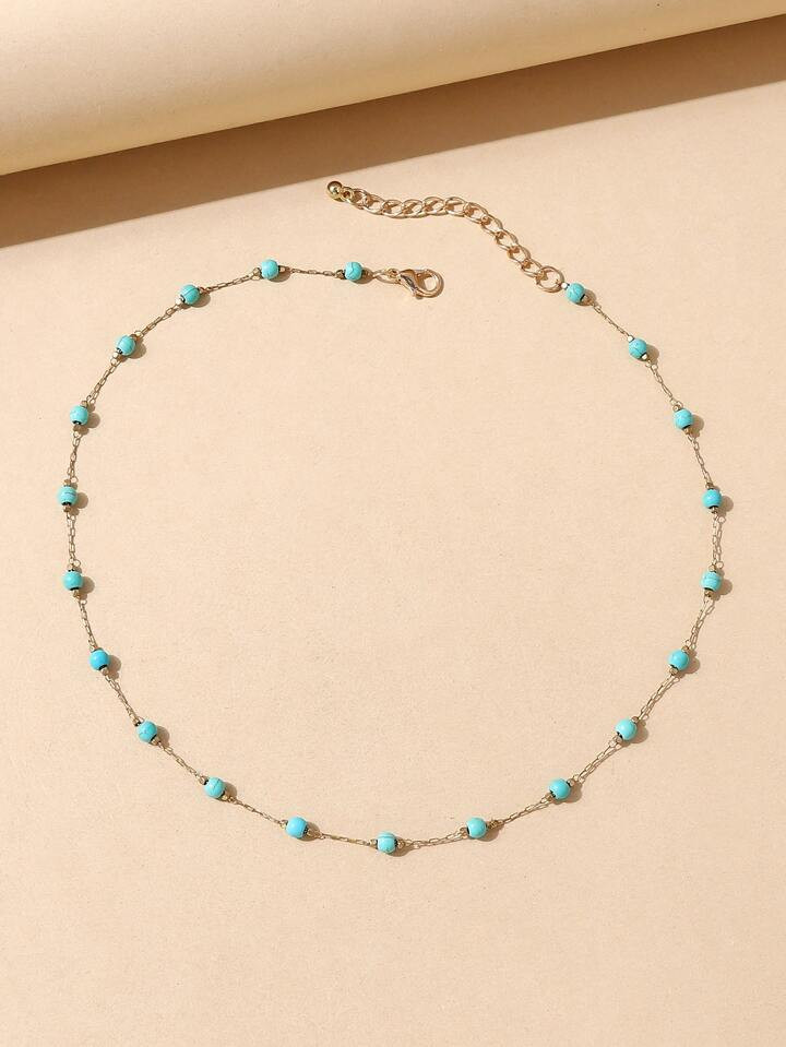Turquoise Decor Necklace | SHEIN
