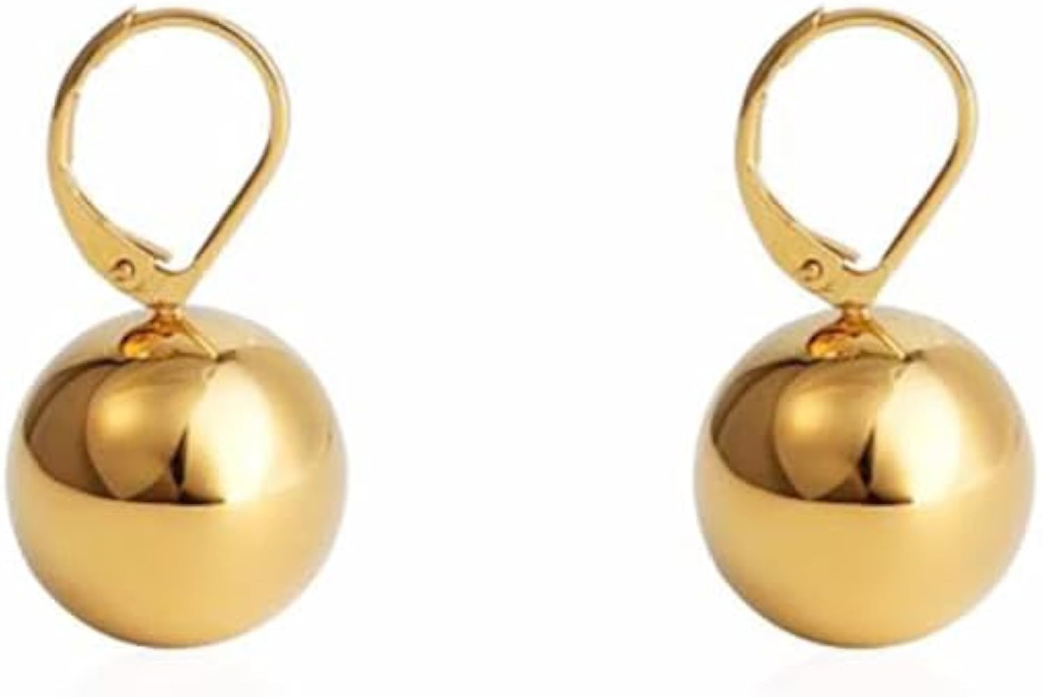 Cute Round Ball Dangle Leverback Earrings for Women 925 Sterling Silver Pin Bead Ball Dangling Dr... | Amazon (US)