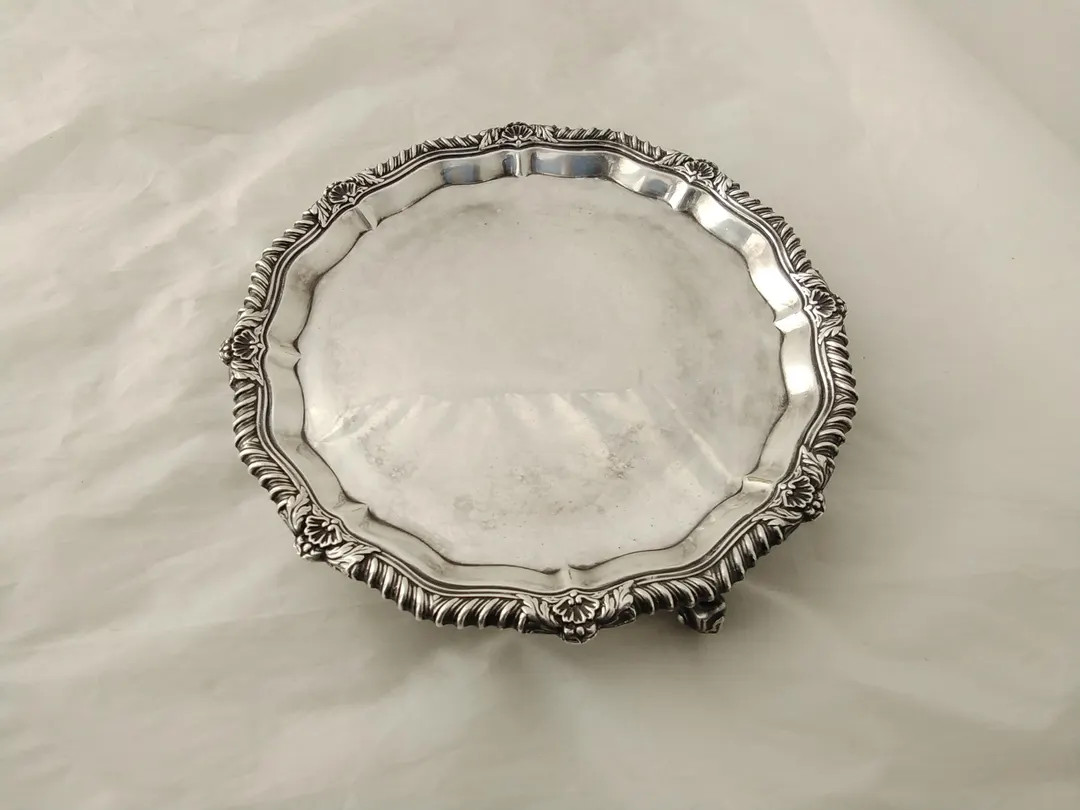 Small Antique Silver Plated Salver Tray - L&S Ltd, EPNS - Etsy | Etsy (US)