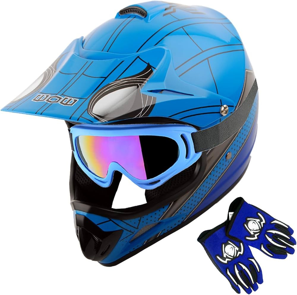 WOW Youth Kids Motocross BMX MX ATV Dirt Bike Dianosour Helmet Dragon + Goggles + Martian Youth G... | Amazon (US)