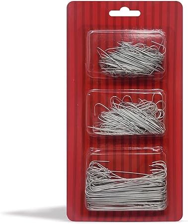 300 Pack Silver Ornament Hooks Christmas Tree Decorating Hangers- Metal Wire Ornament Hooks for C... | Amazon (US)