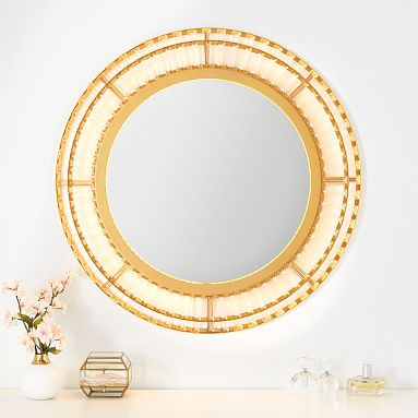 Monique Lhuillier Crystal Lit Mirror | Pottery Barn Teen