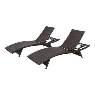 Brown Wicker Adjustable Outdoor Chaise Lounge | The Home Depot