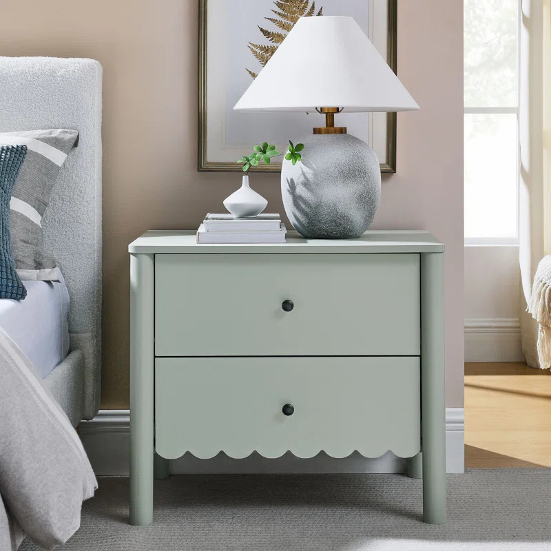 Emmeline Scalloped 2-Drawer Nightstand | Wayfair North America