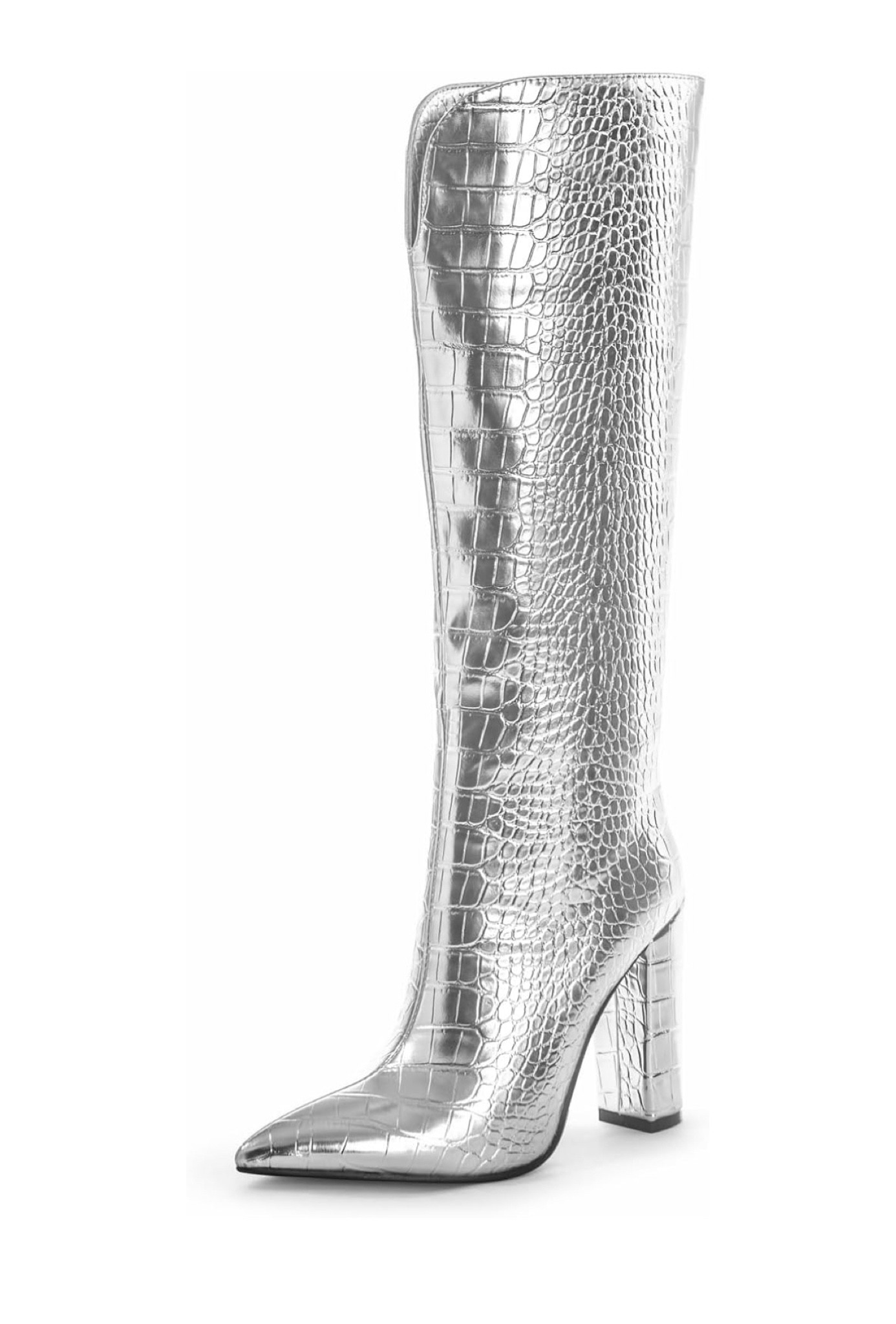 Will be wearing these to a Raider game! So fun with the all over silver. Block heel is comfortable enough to stand on  

#LTKFindsUnder50 #LTKShoeCrush #LTKStyleTip