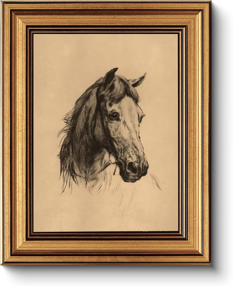 WHASAYART Gold Framed Vintage Wall Art for Living Room, Animals Painting Prints Shelf Decor for K... | Amazon (US)