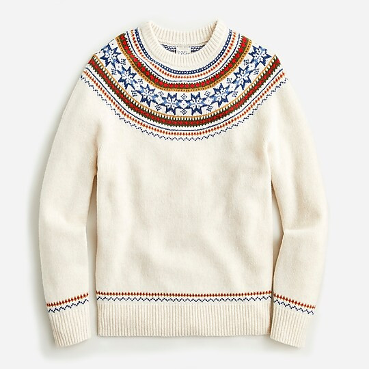 Lambswool Fair Isle yoked crewneck sweater | J. Crew US