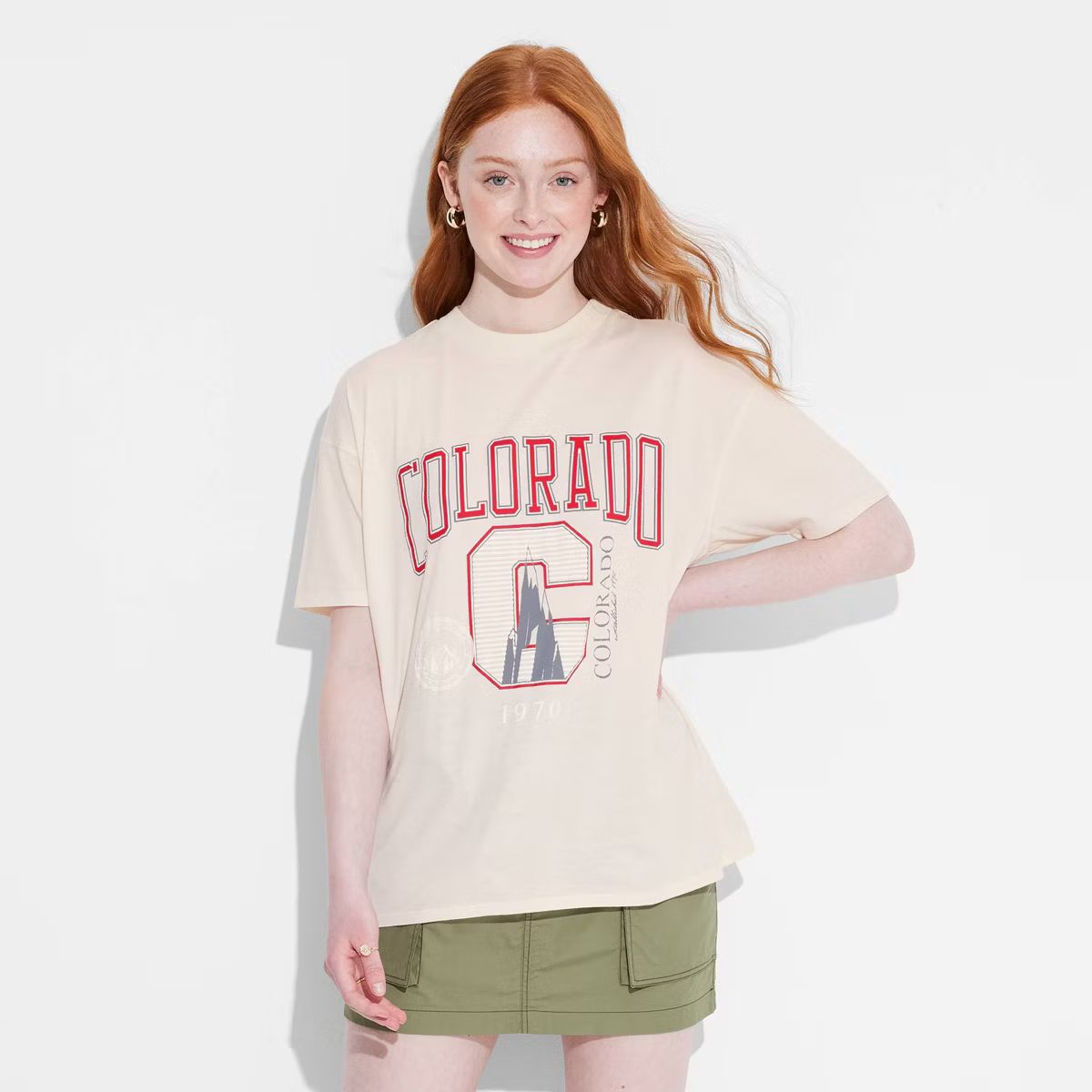 Women's Elbow Sleeve Oversized Graphic T-Shirt - Wild Fable™ Ivory | Target