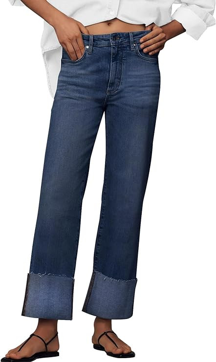 KUNMI Jeans for Women Wide Leg Baggy High Waist Boyfriends Straight Leg Stretchy Denim Pants Tren... | Amazon (US)