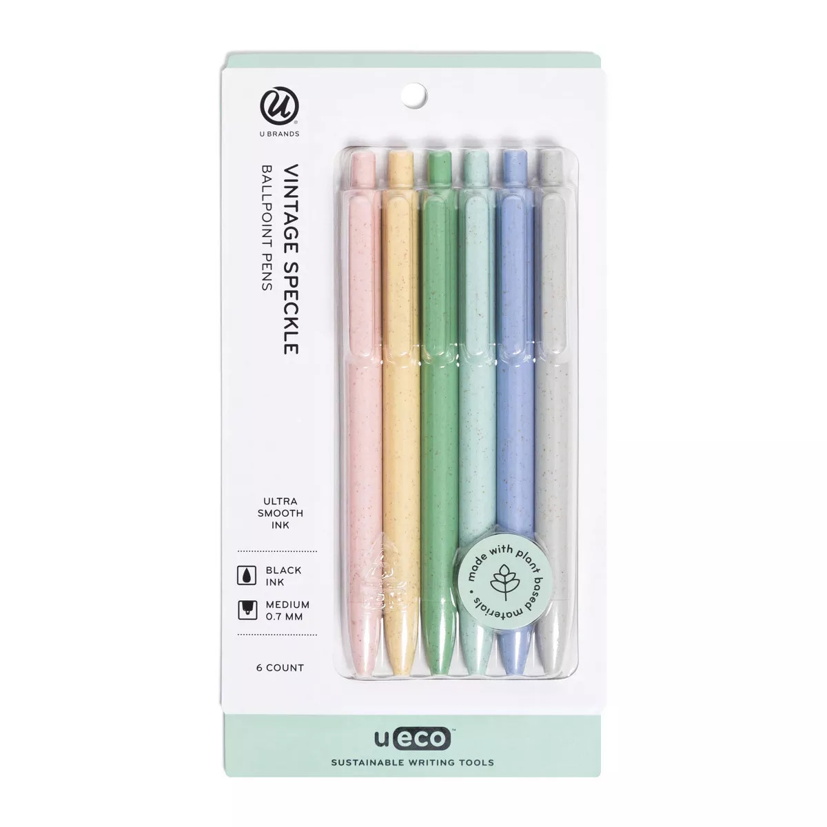 U Brands 6ct U-Eco Ballpoint Pens Core Speckle 0.7mm Black Ink | Target
