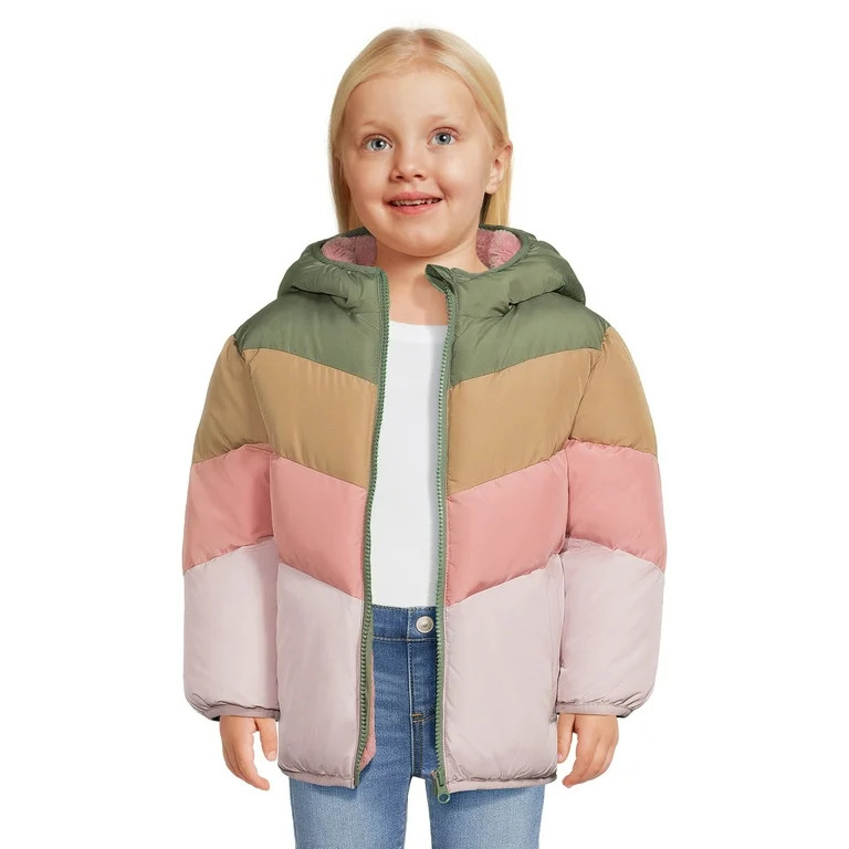 Swiss Tech Baby and Toddler Girls’ Puffer Jacket with Hood, Sizes 12M-5T | Walmart (US)