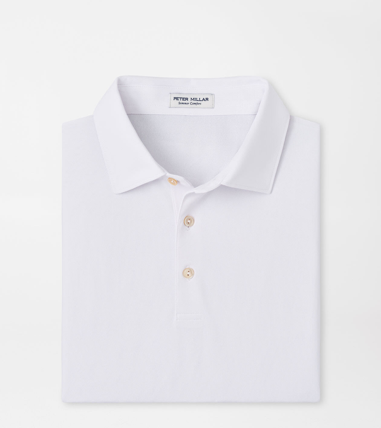 Peter Millar Men's Solid Performance Mesh Polo | Color: White | Size: 3XL | Peter Millar