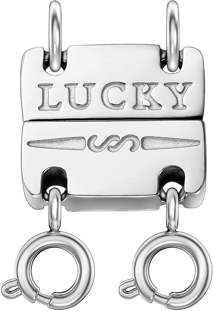 OHINGLT Lucky Necklace Layering Clasp Separator for Stackable,14K Gold and Silver Plated Multiple... | Amazon (US)