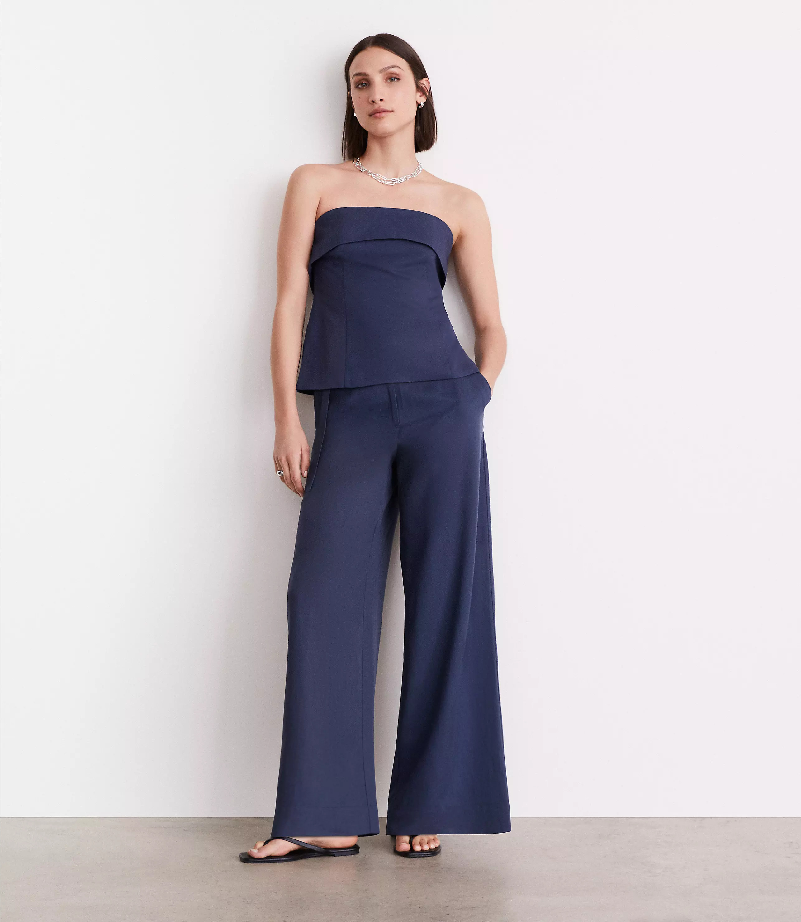 LOFT Versa Pure Spun Foldover Strapless Top | LOFT