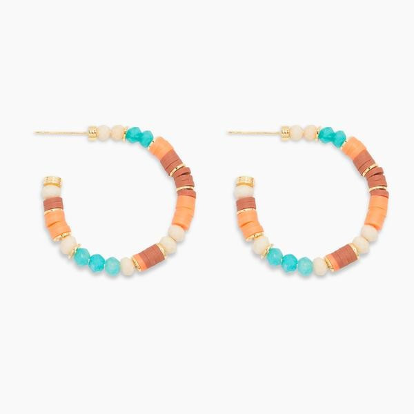 Blair Gem Hoops (Natural Agate & Green Jade) | Gorjana
