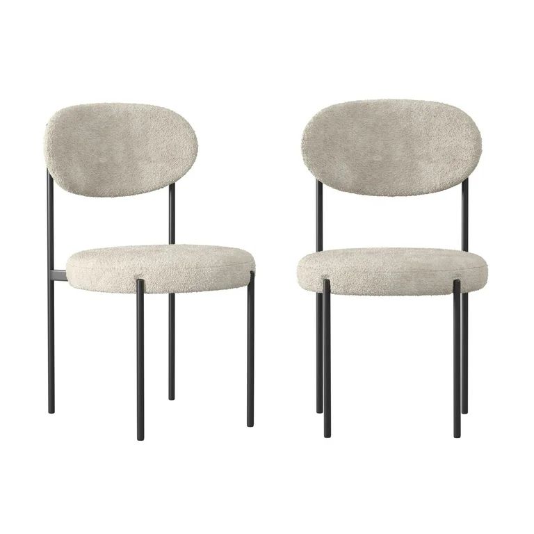Better Homes & Gardens Boucle Dining Chair, Cream, 2 Pack | Walmart (US)