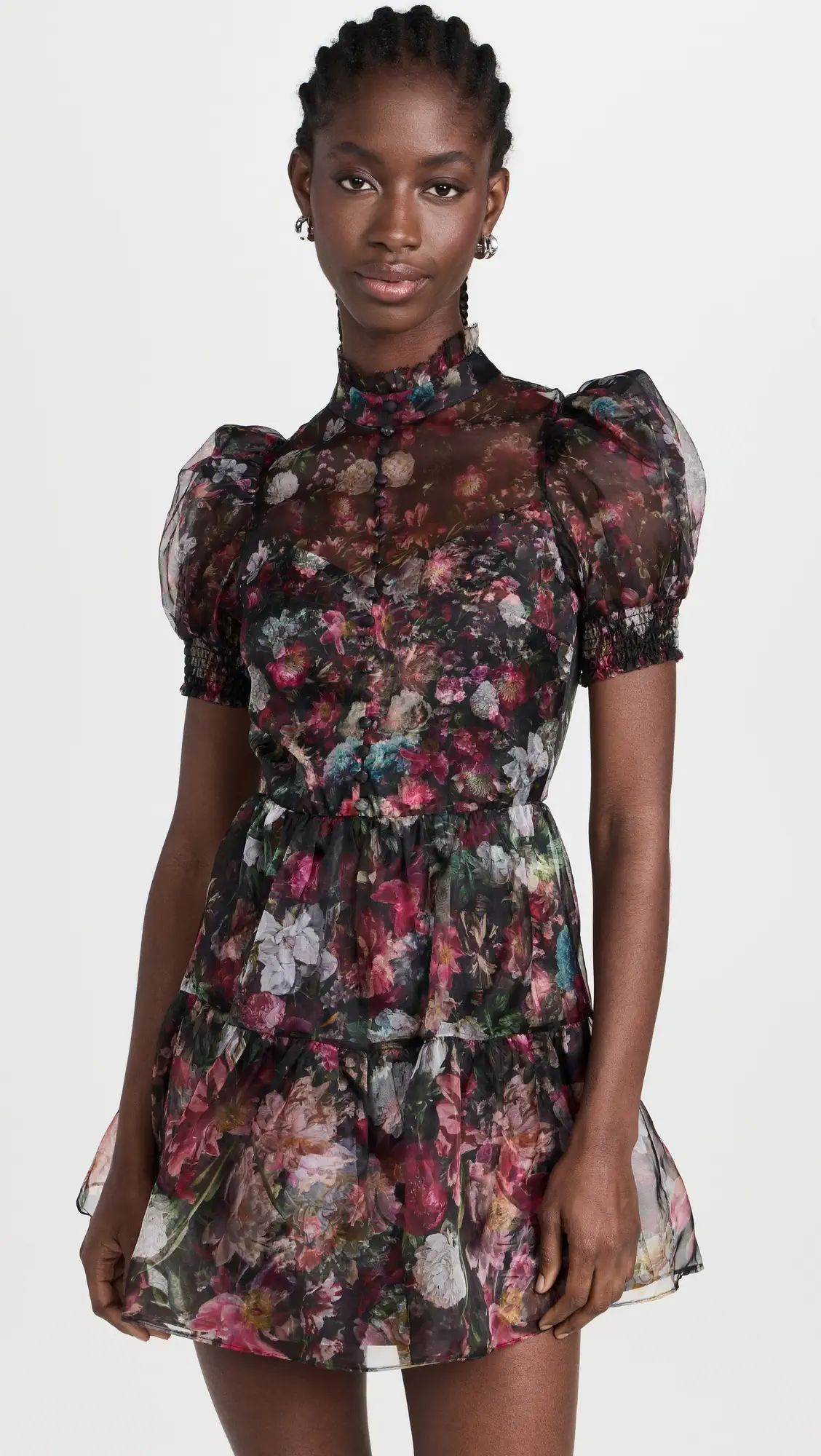 alice + olivia Vernita Tiered Button Front Dress | Shopbop | Shopbop