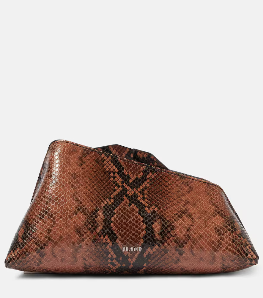 The Attico 8.30PM Small snake-print leather clutch | Mytheresa (US/CA)