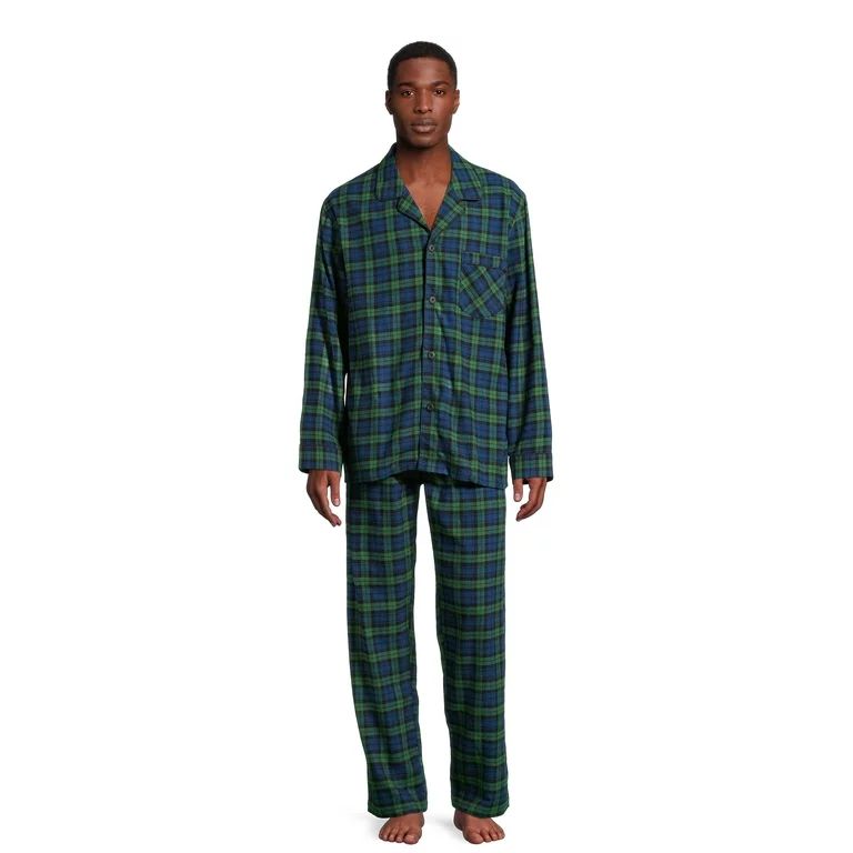 New! Hanes Men's & Big Men's Ultrasoft Flannel Pajama Set, 2-Piece, Sizes S-2XL | Walmart (US)