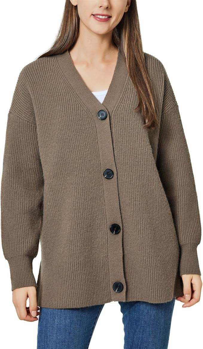 Long Cardigan Sweaters for Women Long Sleeve Open Front Knit Cardigan Sweater Jacket Button Down ... | Amazon (US)
