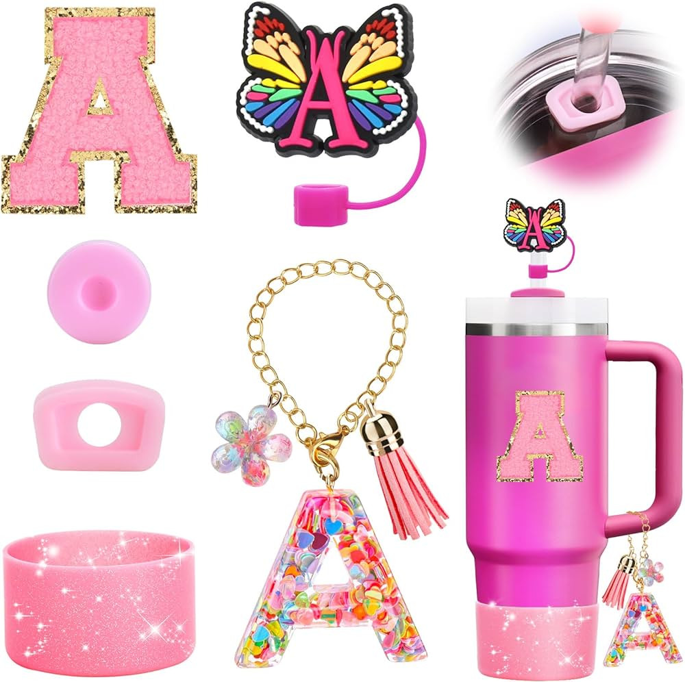 Mity rain 6PCS Cup Accessories Set for Stanley Cup 30oz 40oz, Tumbler Initials Decorations for St... | Amazon (US)