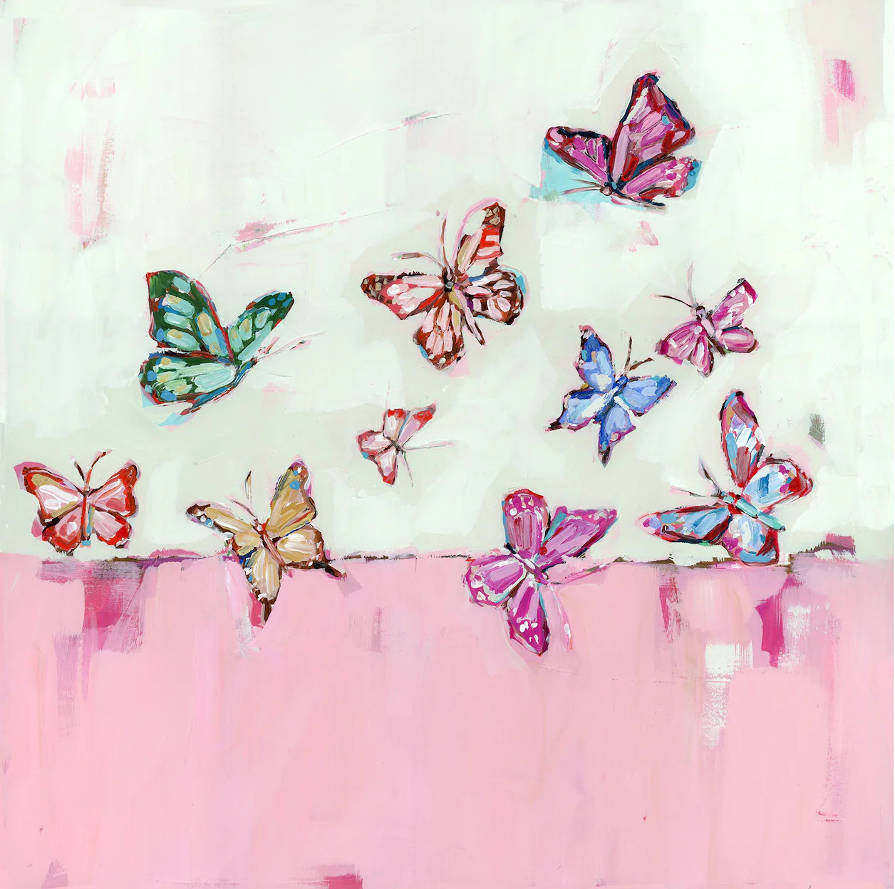 "Butterfly Wishes" Light Pink on paper | Chelsea McShane Art