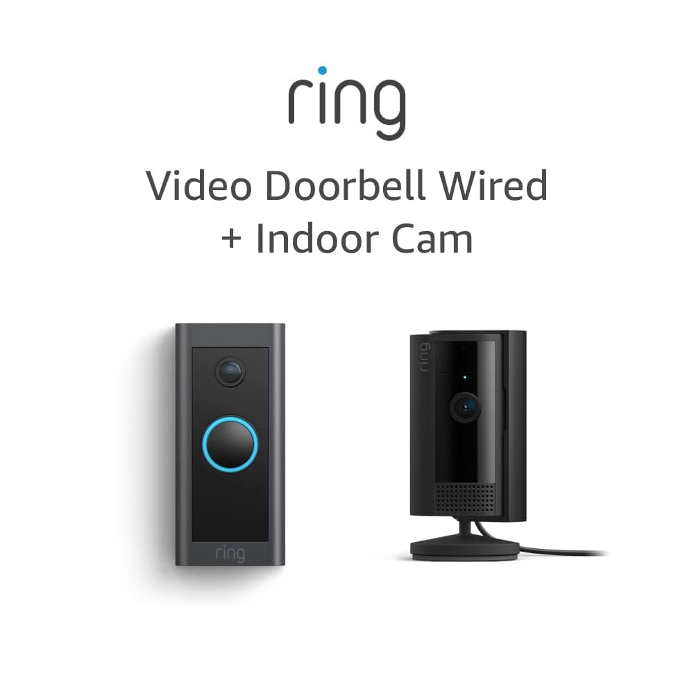 All-new Ring Indoor Cam, Black with Ring Video Doorbell Wired | Amazon (US)