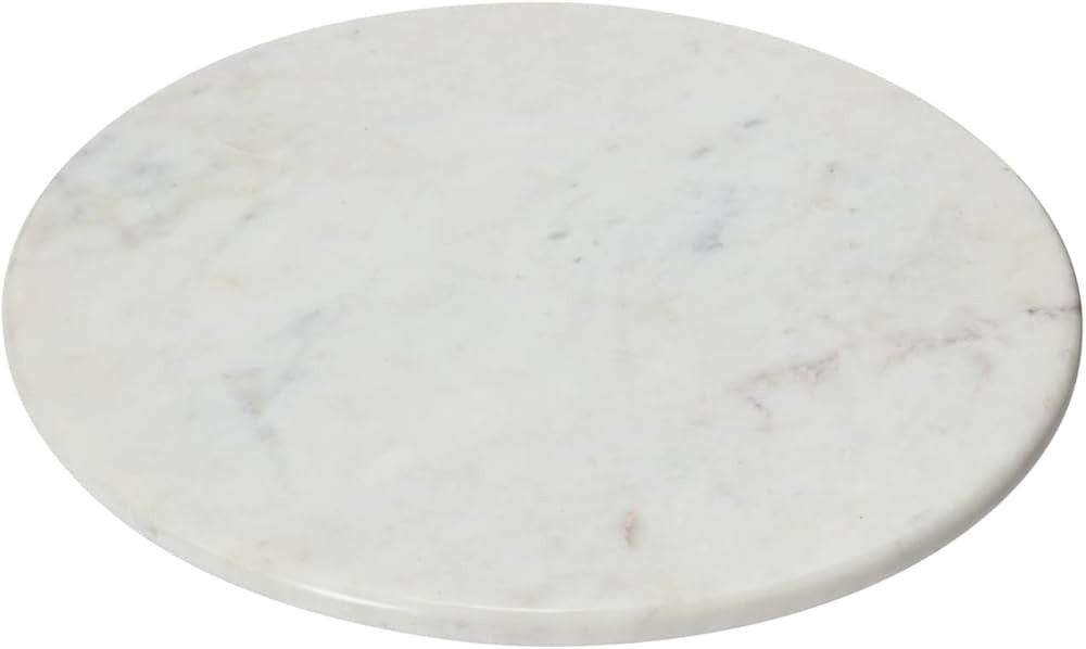 Creative Co-Op Marble Lazy Susan with Acacia Wood Base Serveware, 14"L x 14"W x 2"H, Natural | Amazon (US)