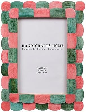 Handicrafts Home Photo Picture Frame - 4" x 6" Handmade Gift Photo Frames - Green & red | Amazon (US)