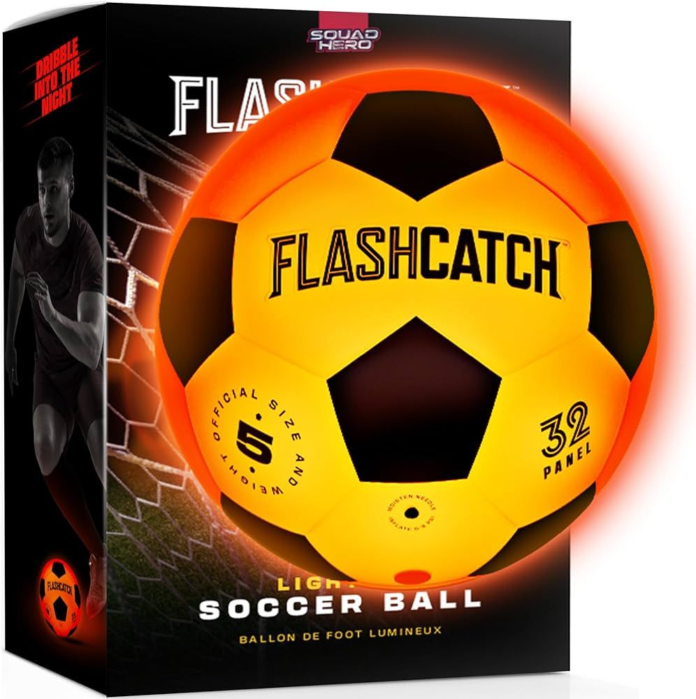 Light Up Soccer Ball - Glow in the Dark - NO 5 - Sports Gear Gifts for Boys & Girls 8-15+ Year Ol... | Amazon (US)