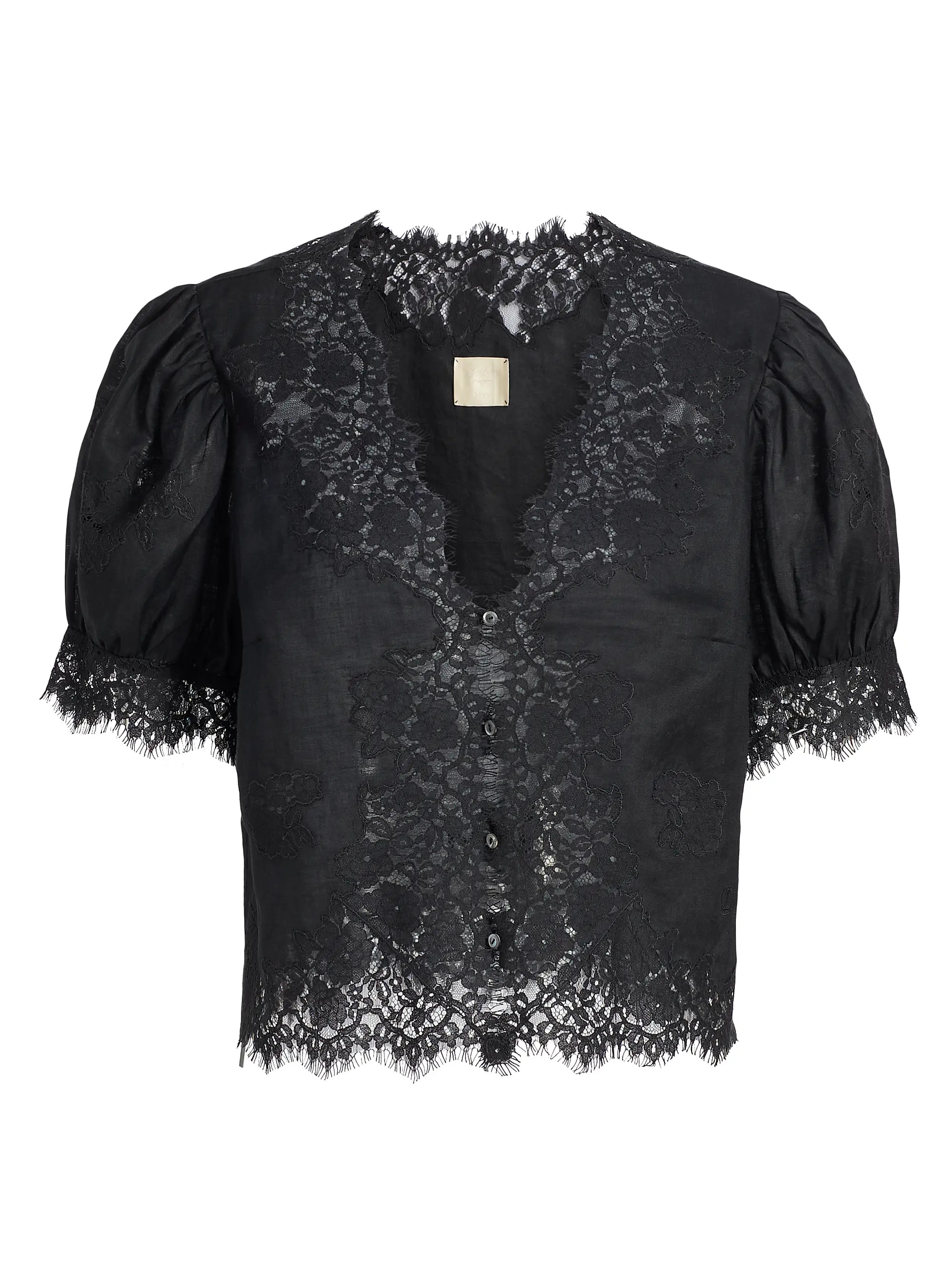 Idella Puff-Sleeve Lace Top | Saks Fifth Avenue