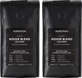 Ethically Sourced Classic House Blend Cold Brew 2-Pack Whole Bean Coffee | Nordstrom