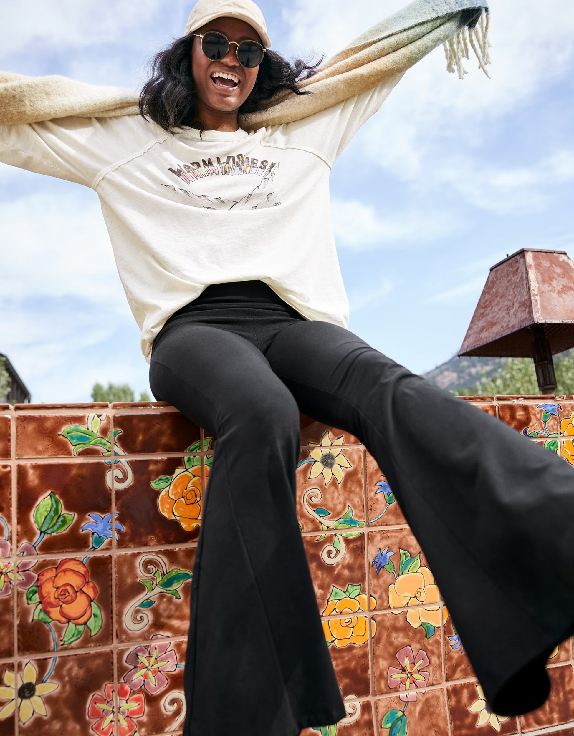 OFFLINE OG Foldover High Waisted Super Flare Legging | American Eagle Outfitters (US & CA)