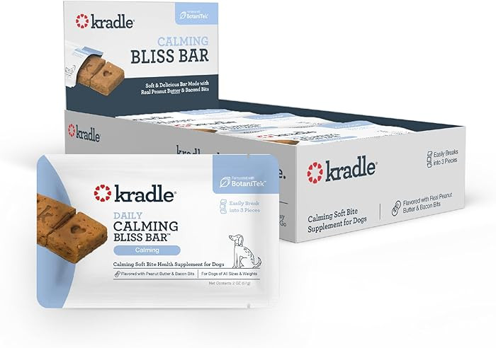 Kradle Bliss Bars for Dogs - Peanut Butter Flavored Calming - GABA L-Theanine - On The Go Packagi... | Amazon (US)